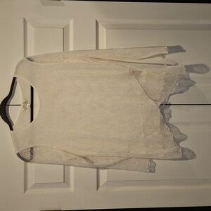 Krazy Kat White Sparkle Loose Knit Summer Top